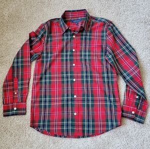 Boys crown and ivy plaid button down L